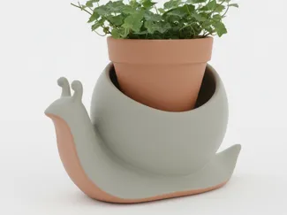 Snail-shaped flower pot