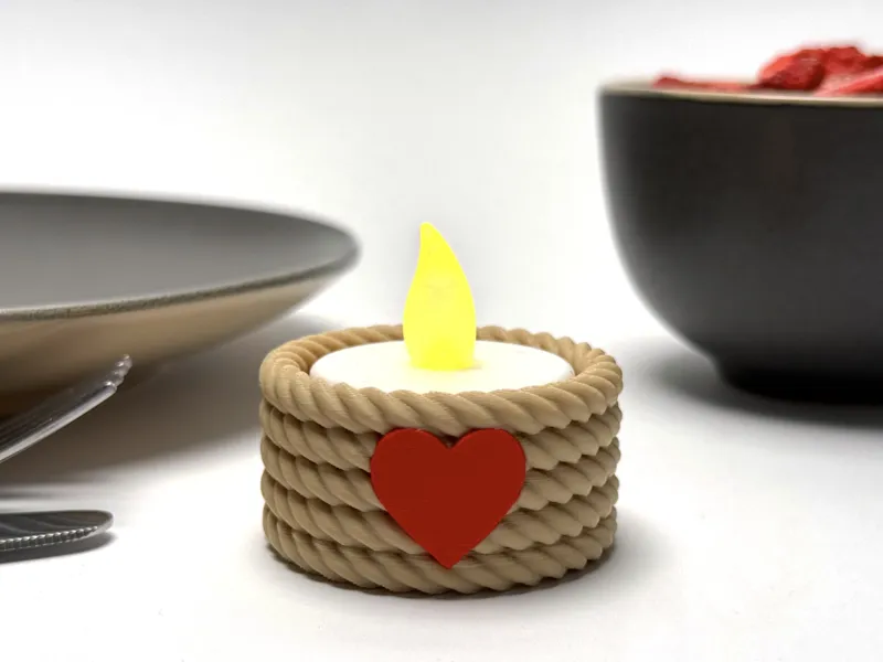 Heart Tealight "Knotty Love"