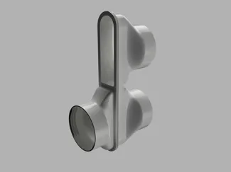 AC double hose flanged exit connector 150 mm