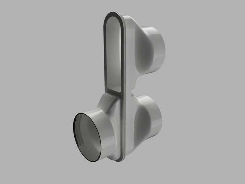 AC double hose flanged exit connector 150 mm