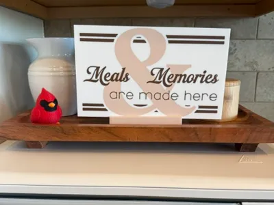 Meals & Memories Kitchen Sign with Holder/Stand