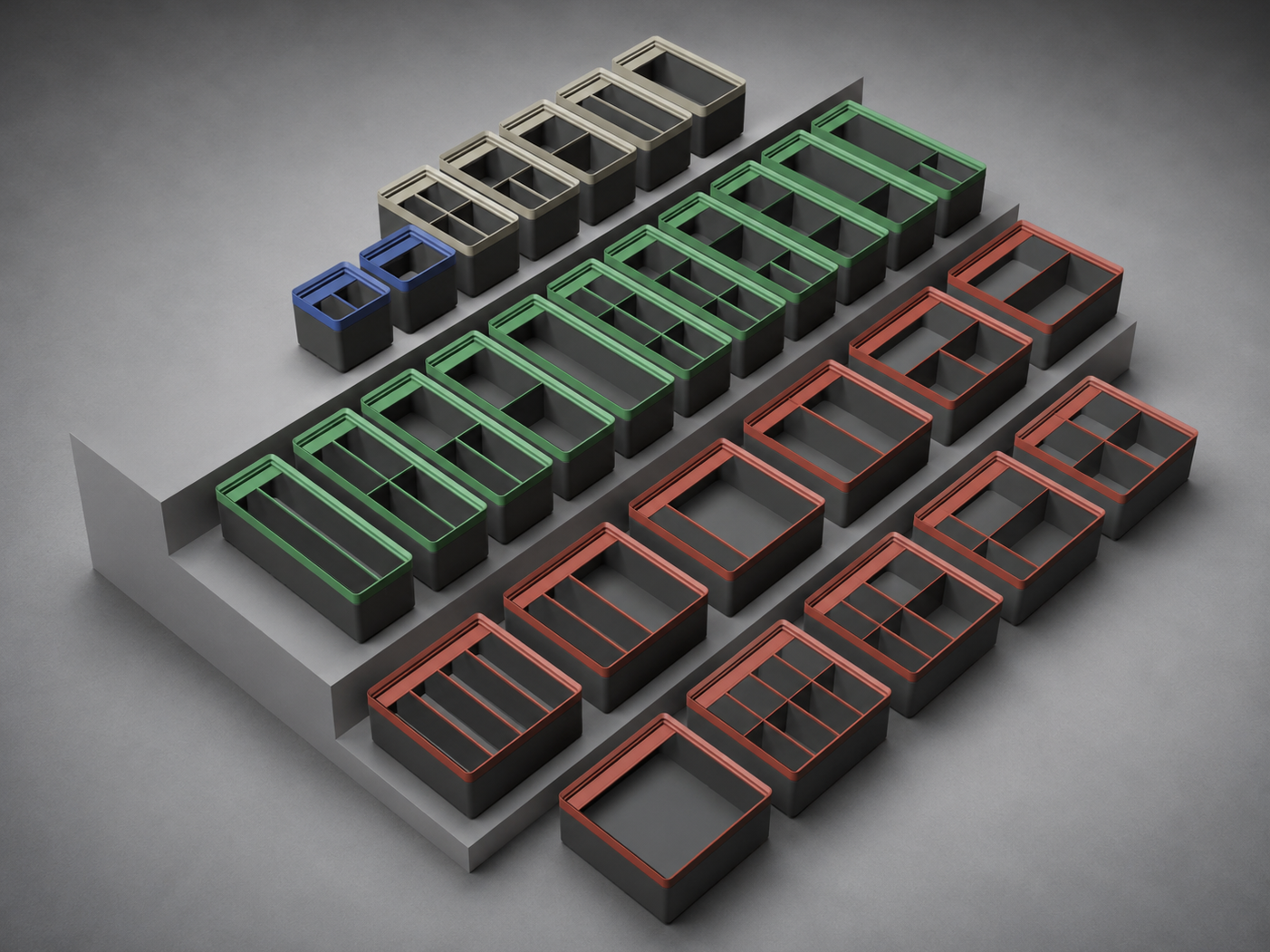 Gridfinity Bin Set With Scoop and Dividers 