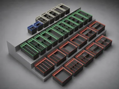 Gridfinity Bin Set With Scoop and Dividers 