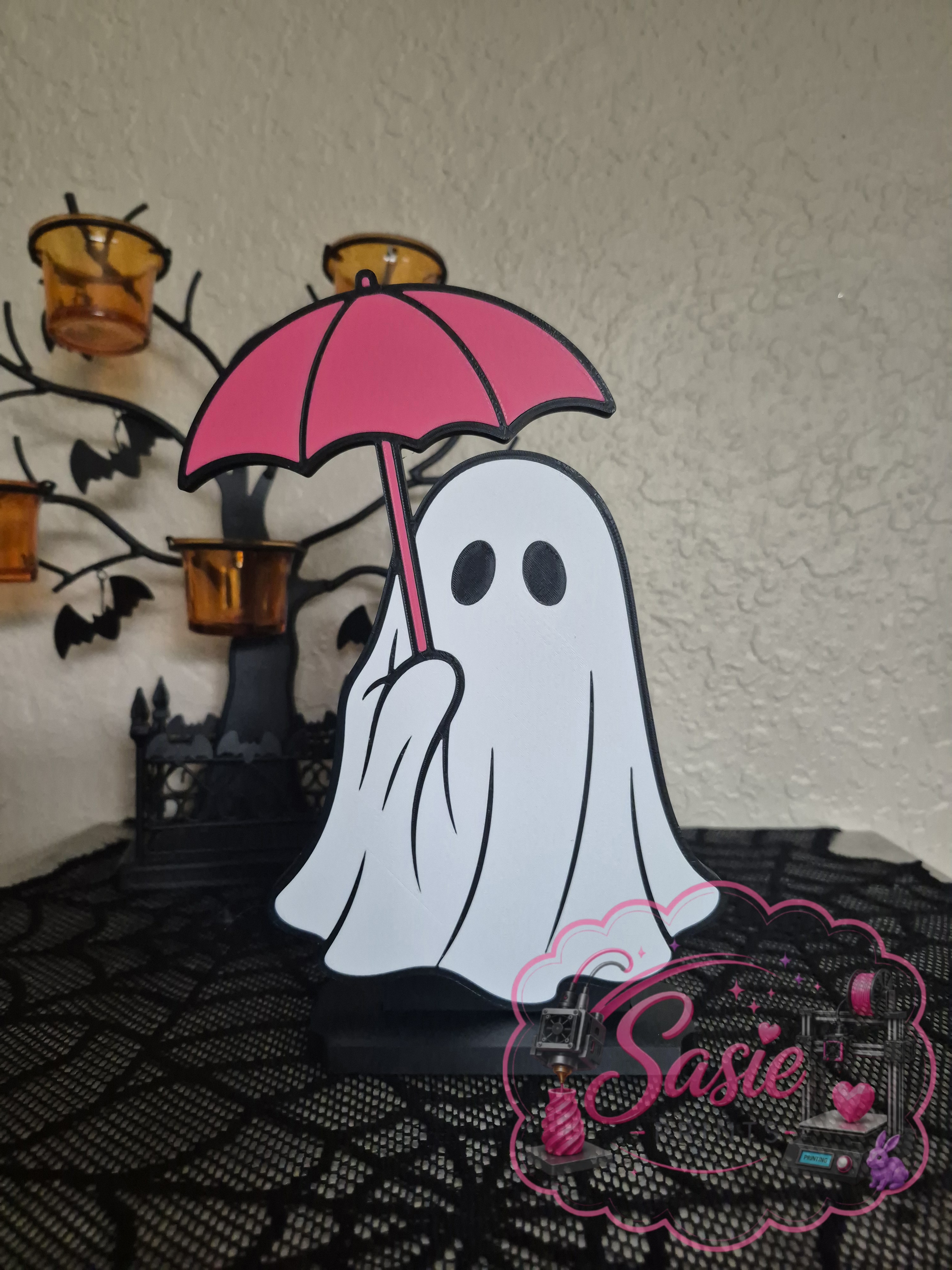 Halloween Decor Stands - Ghost & Kitty - 1