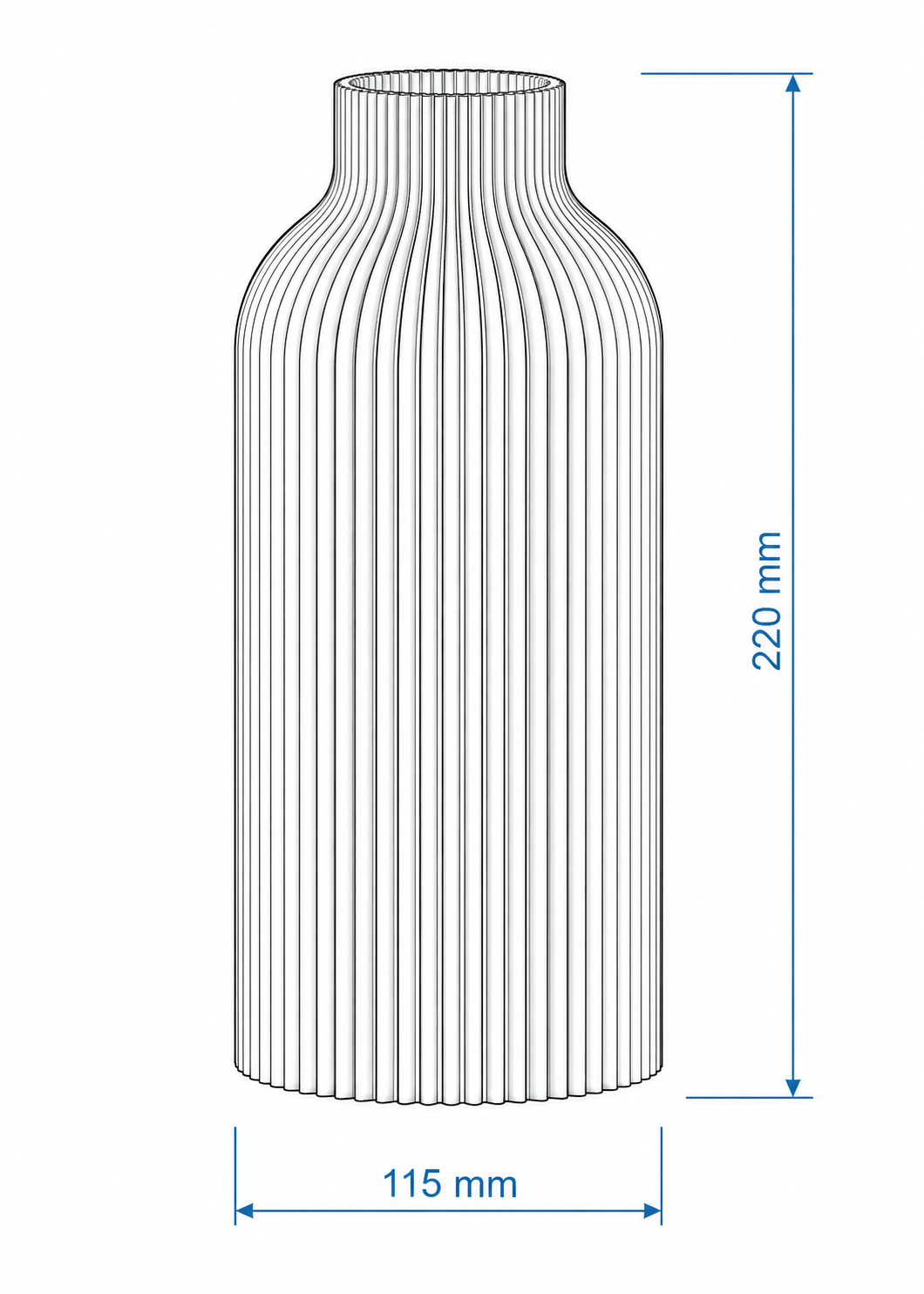 Miniatura 2 do modelo 3D Vase ribble straight