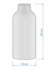 220 mm, 0.4mm nozzle, 0.2mm layer, 2 walls, 15% infill