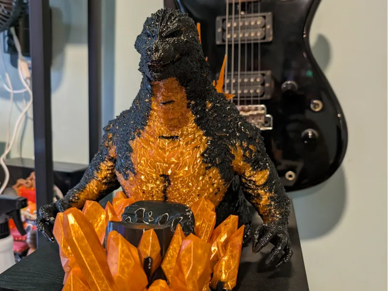 Burning Godzilla Xbox controller holder