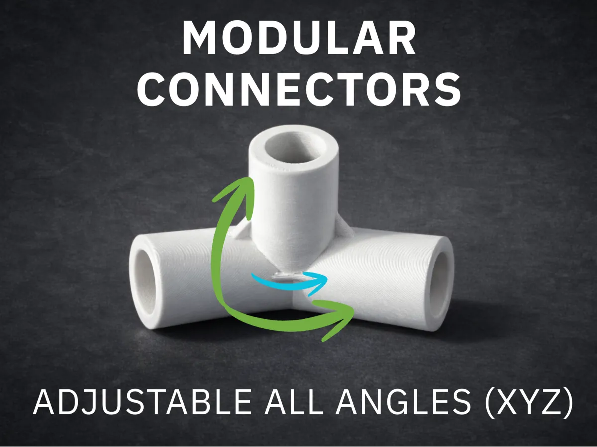 Customizable 2&3-Way Connector – Adjustable Angles - Free 3D Print ...