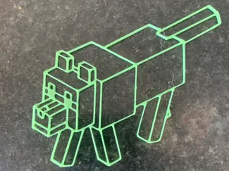 Minecraft Inspired Wolf Wall Art