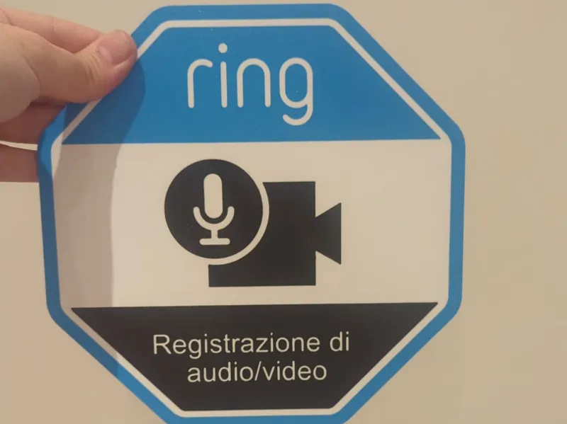 Cartello Informativo Ring - Area Videosorvegliata 