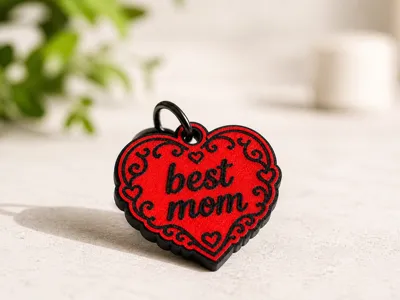 Mothers Day Best Mom Keychain - Cute Gift