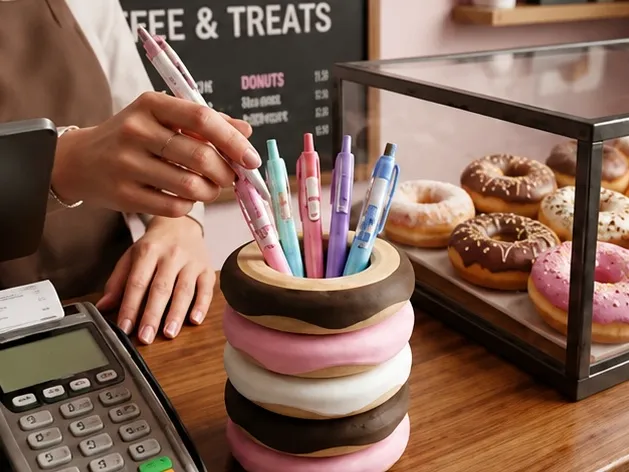 Stacked Donut Pen Holder Organizer
