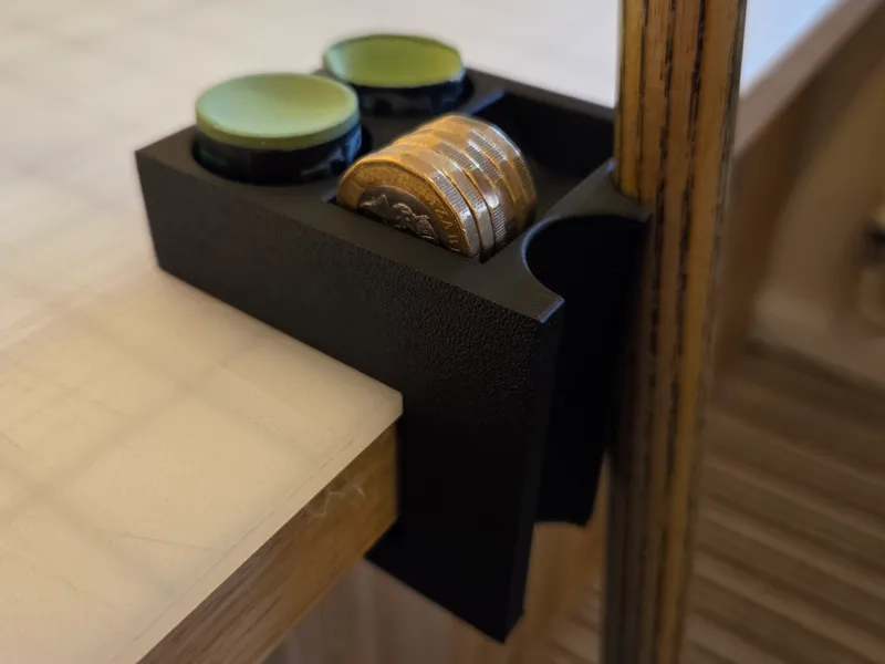 Double Cue Holder with Round Chalk Slot