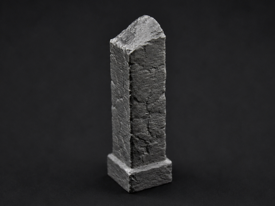 Broken large stone column - DND Miniature Terrain