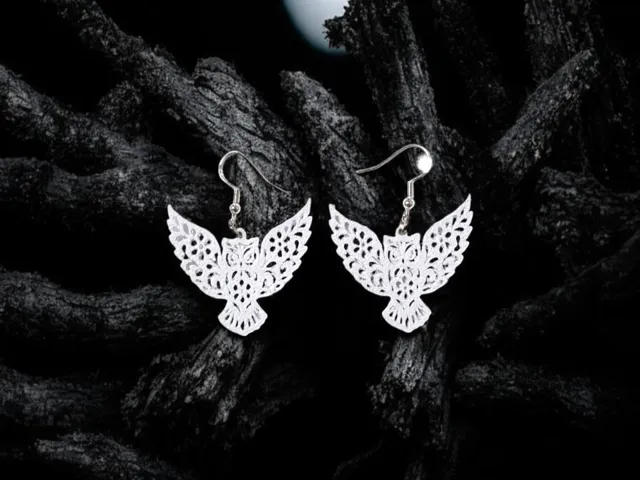 Flying owl earrings