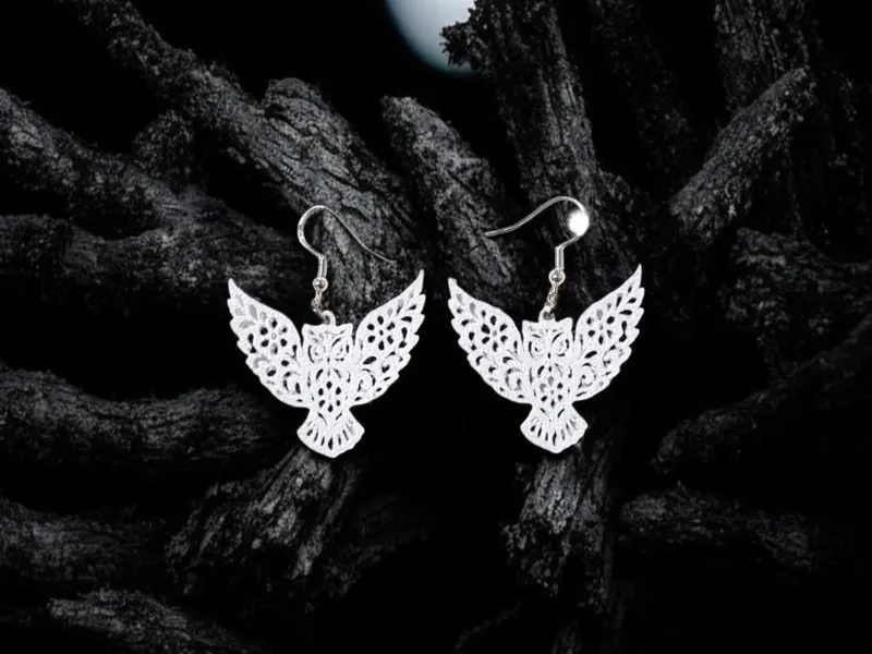 Flying owl earrings
