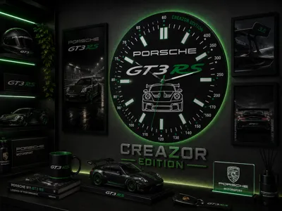Modular Wall Clock – Porsche 911 GT3 RS