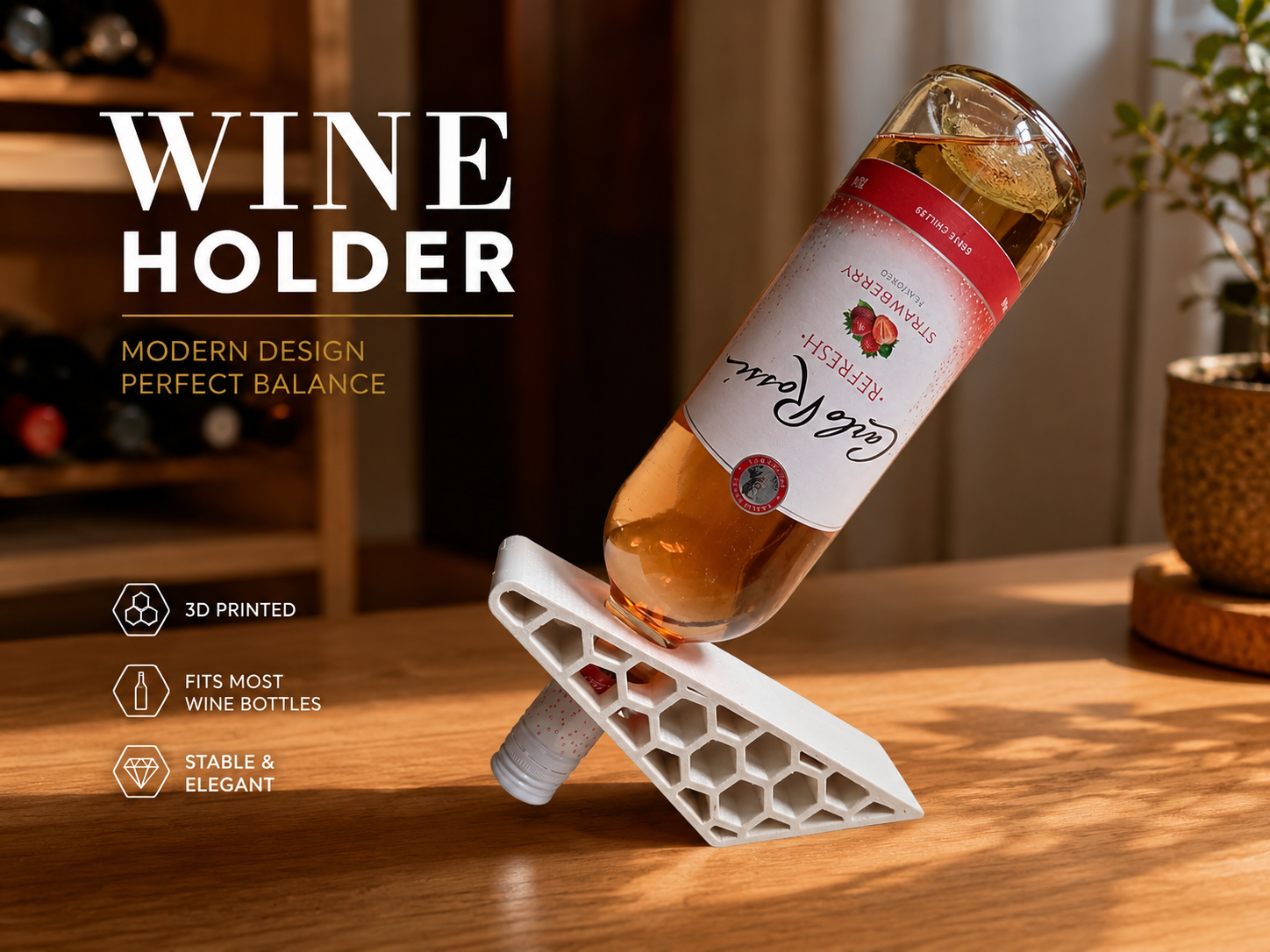 Honeycomb Wine Holder – Gravity Balance Wine Rack