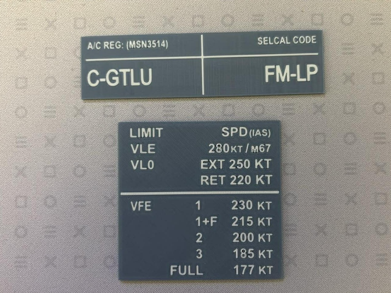 A320 MIP SL3 Plates – MAX Speed & SELCAL Panels