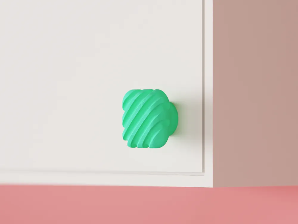 Letrero o emblema decorativo: Modern Ribbed Cabinet Handle.. Referencia del modelo original.