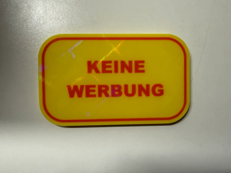 KEINE WERBUNG – Magnetschild 125×75 mm