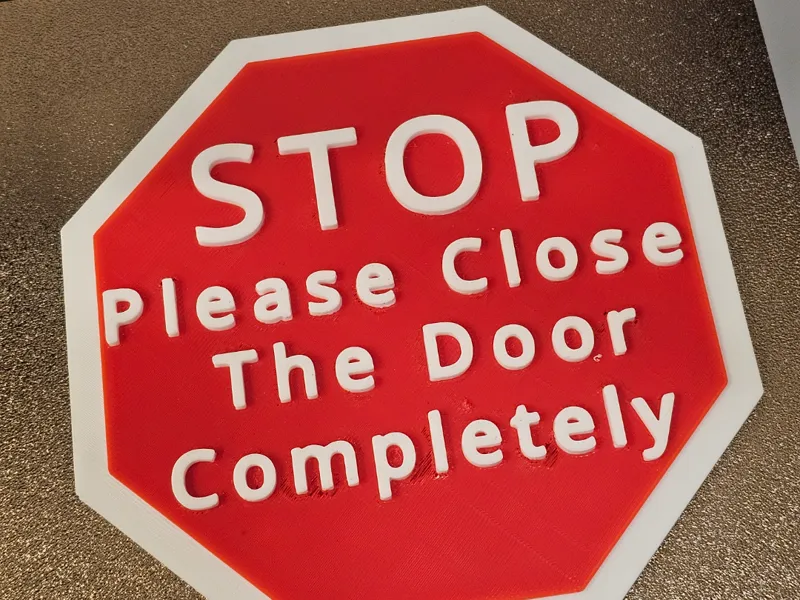 Refrig Door Stop Sign