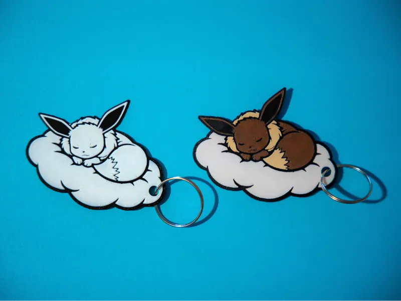 Sleeping Eevee Keychain (Hueforge, AMS/NoAMS)