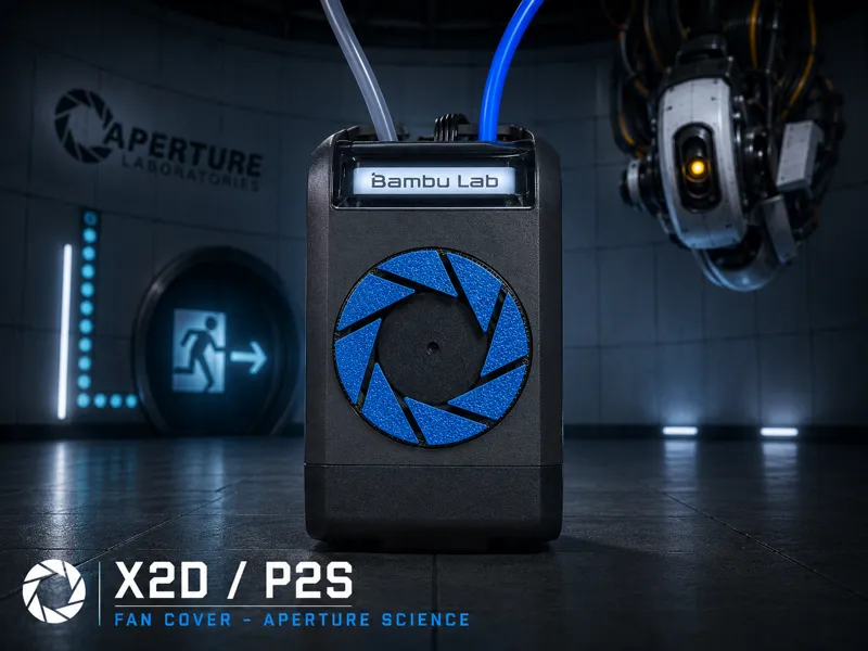 X2D / P2S Fan Cover - Aperture Science Portal