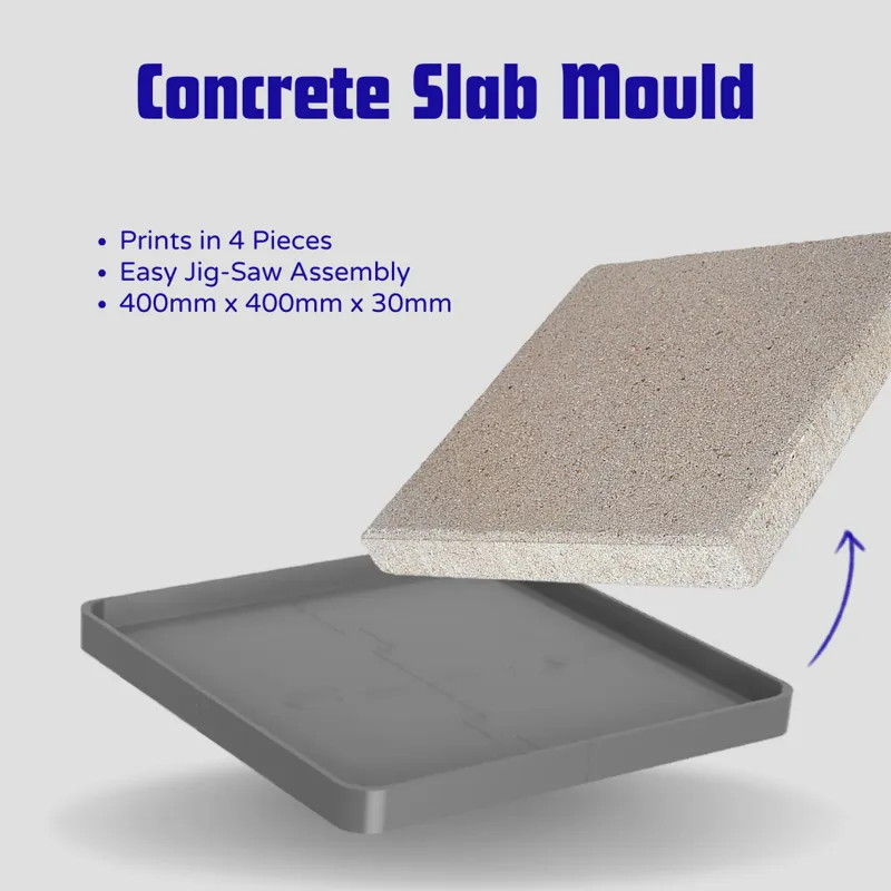 Concrete Slab Mould - Vibration/Sound Dampening Base for 3D printers