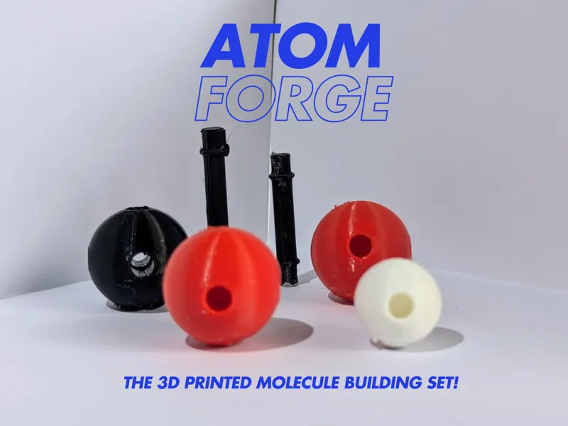 UPDTATED - 3D Printed Atom Building Kit