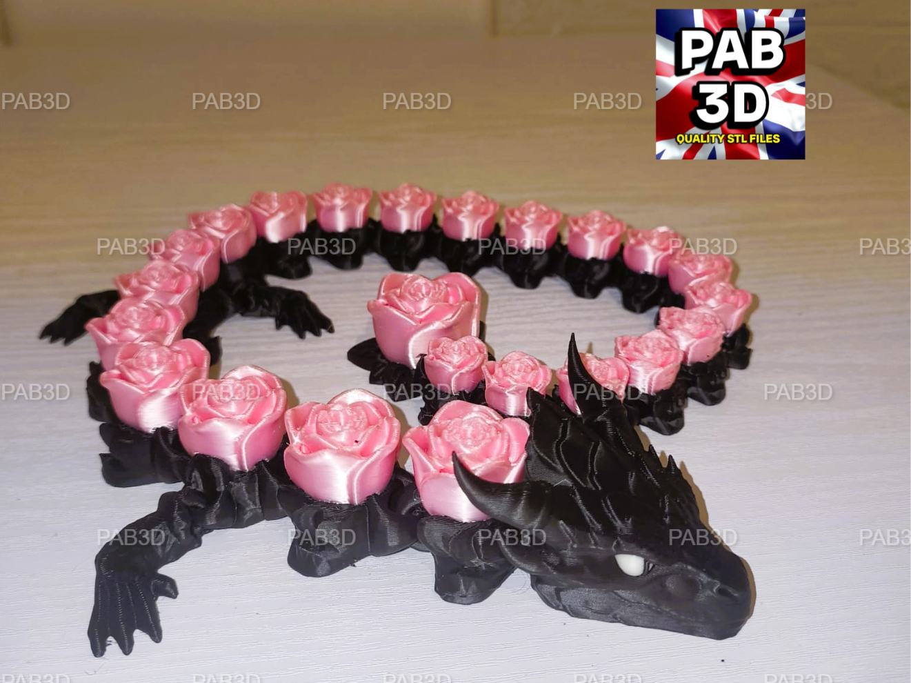 Rose articulated flexi dragon