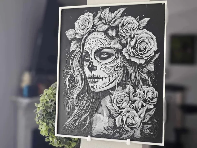 La Catrina Hueforge 3D Printed Texture Wall Art