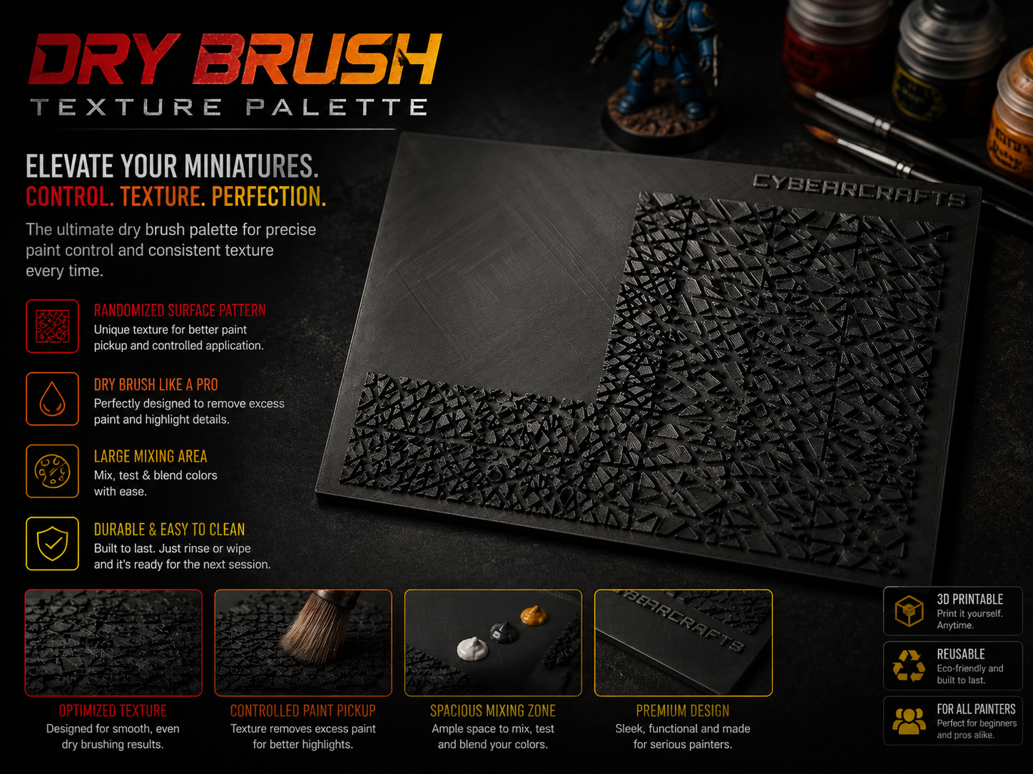 Dry Brush Texture Palette (Full Printbed Resize)