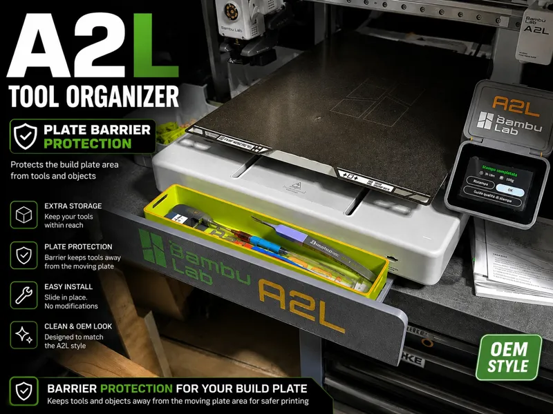 Bambu Lab A2L Front Organizer & Protective Barrier
