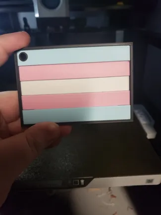 transgender flag keychain