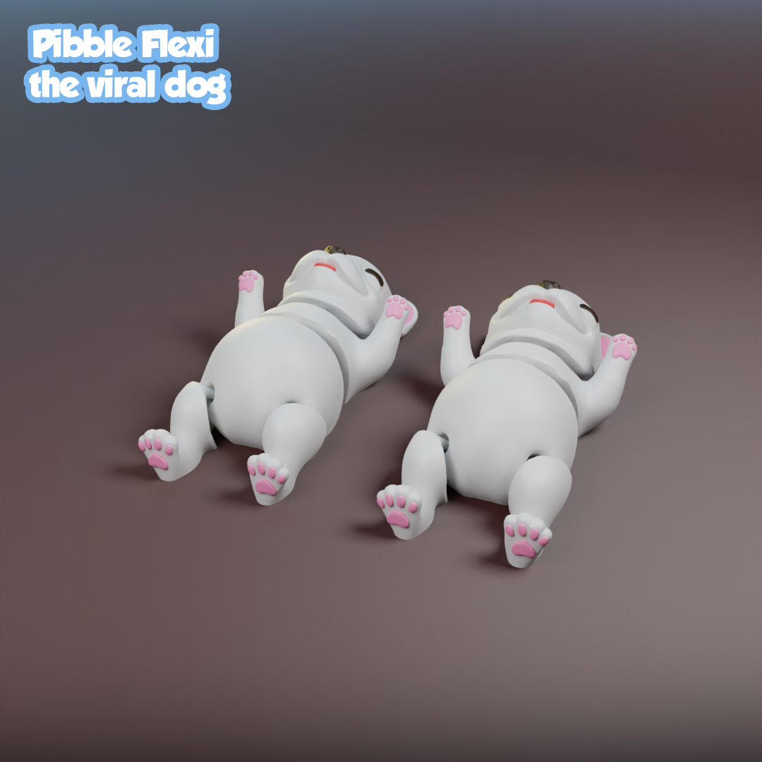 3D модель Flexi Pibble — 3D-друкований флексі пес вірусний мем | Іграшка Львів — 3D друк Львів