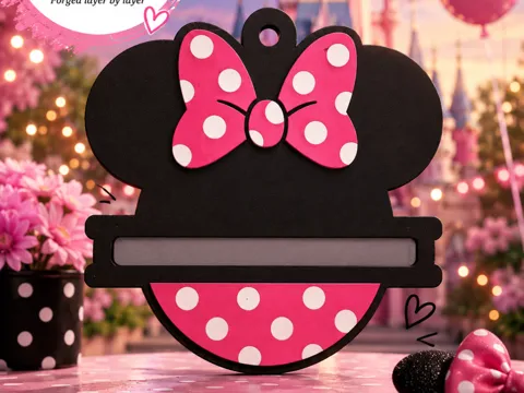 Accesorio para sujetar ligas de cabello: Mouse Ears Bow Hair Tie Holder Keychain — referencia de MakerWorld