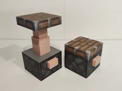 MInecraft piston with a button