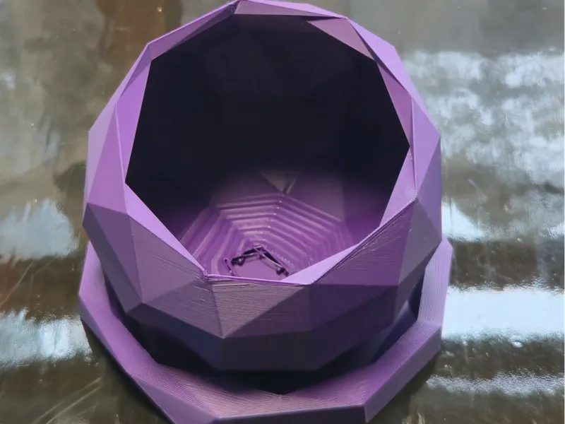 Low Poly Modern Sphere Planter with Base 
