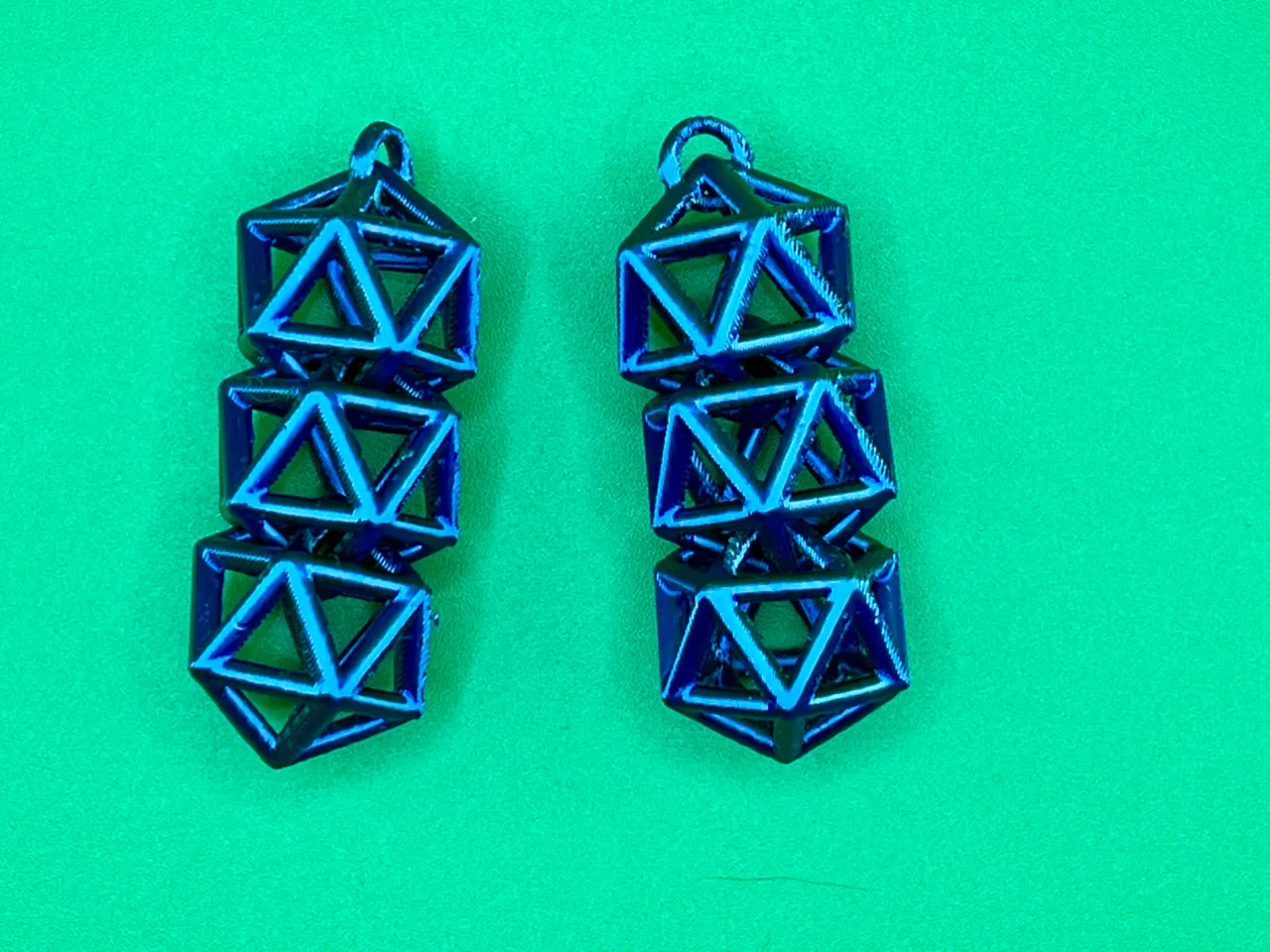 Triple Icosahedra Earrings view 2