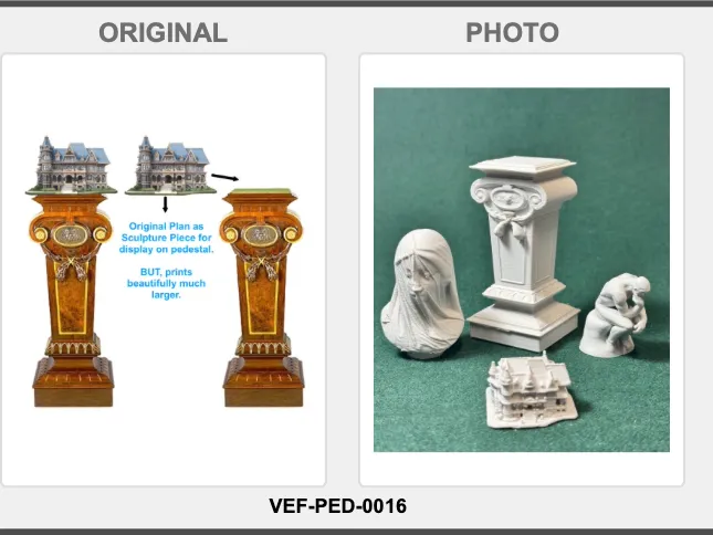 Victorian Dis Pedestal VEF-PED-0016 1:12 Dollhouse