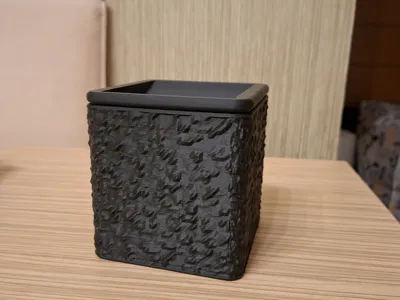 Minimal Square box / Vape Ashtray – stone texture