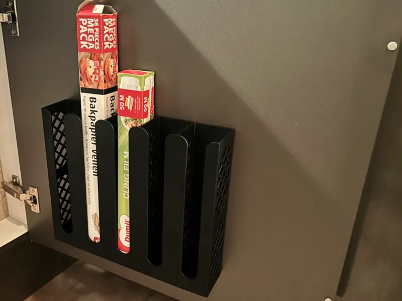 Kitchen roll holder, aluminum foil, baking paper..