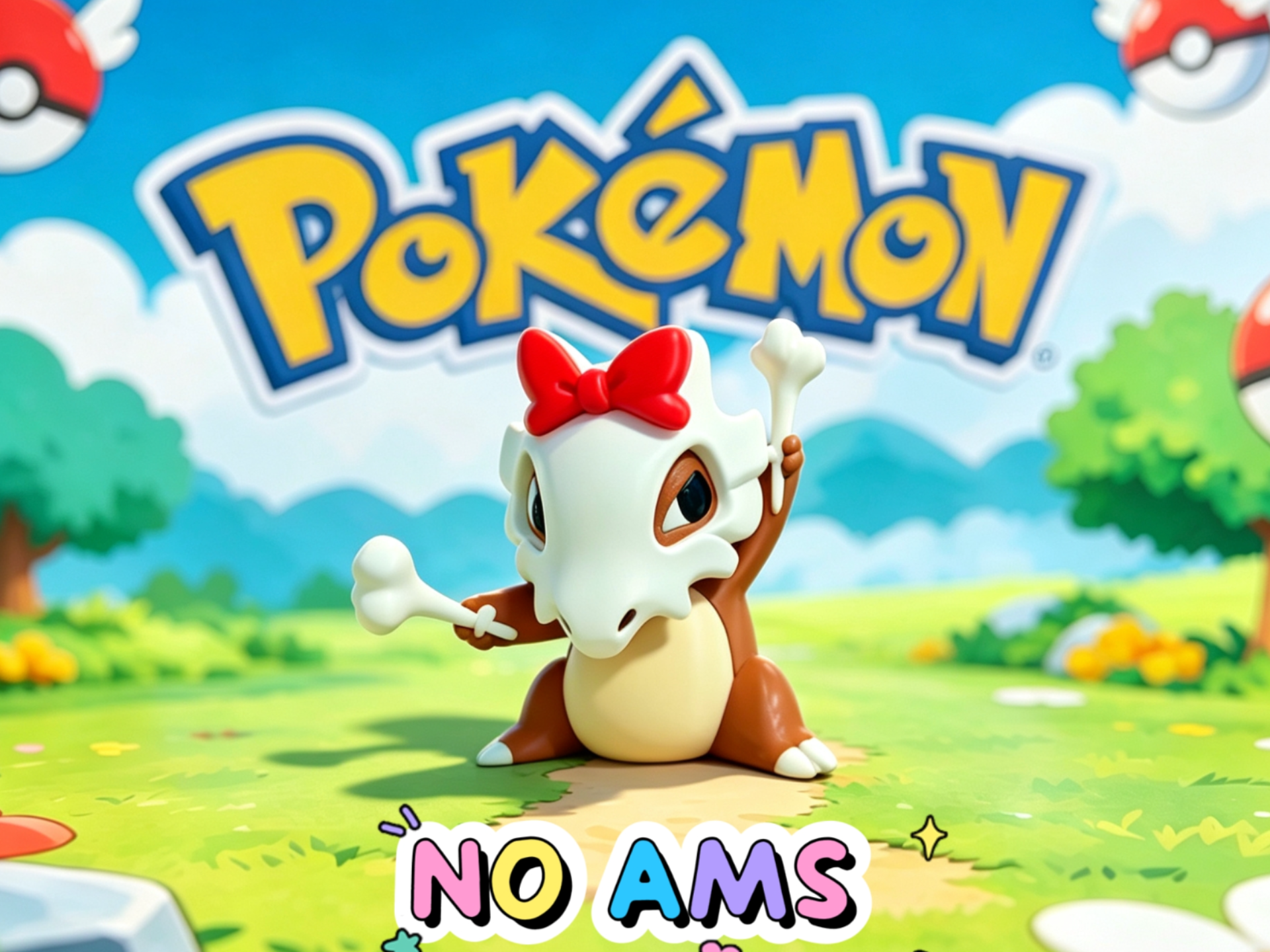 Pokemon Cubone 卡拉卡拉 可爱蝴蝶结 多色全分件打印/多色一体打印/单色一体打印多版本