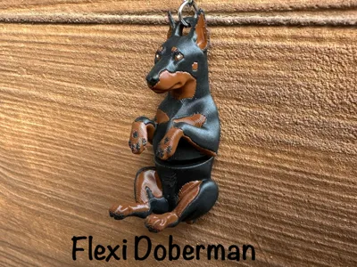 Flexi Doberman Keychain