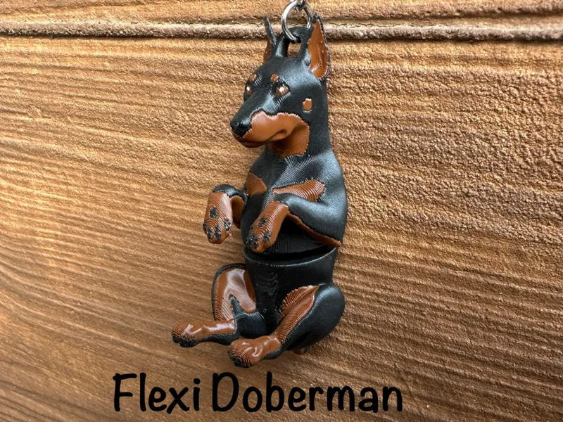 Flexi Doberman Keychain