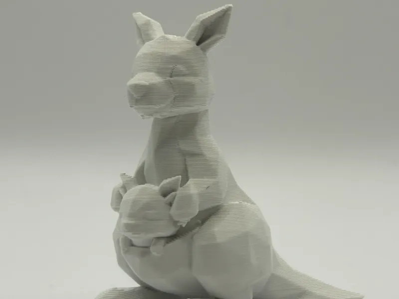Low Polygon Kangaroo with Joey