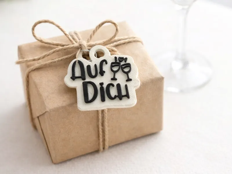 Auf Dich - Geschenk Anhänger mit Cheers Motiv