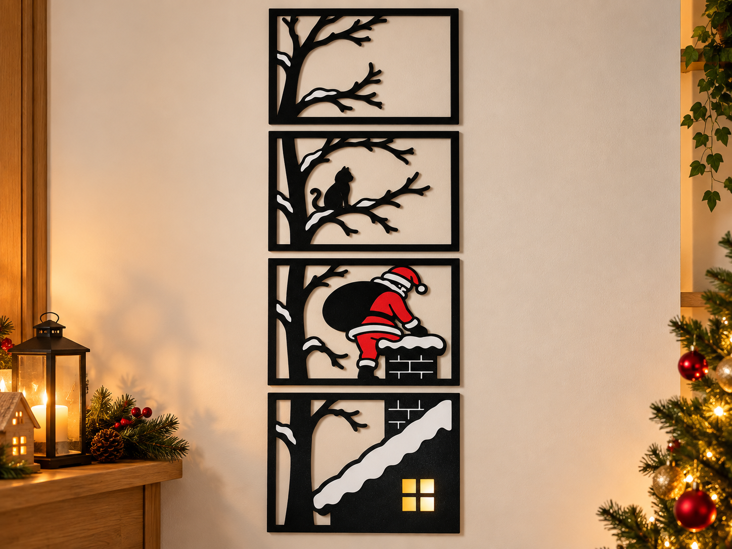 Christmas Winter Wall Decor – 4 Piece Set - 1
