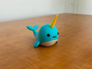 Cute Narwhal Toy – Multicolor Print